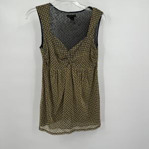 New York & Company Womens Y2K Baby Doll Top Size M Sweetheart Neck Sheer Mesh